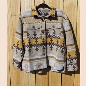 Aztec print jacket.